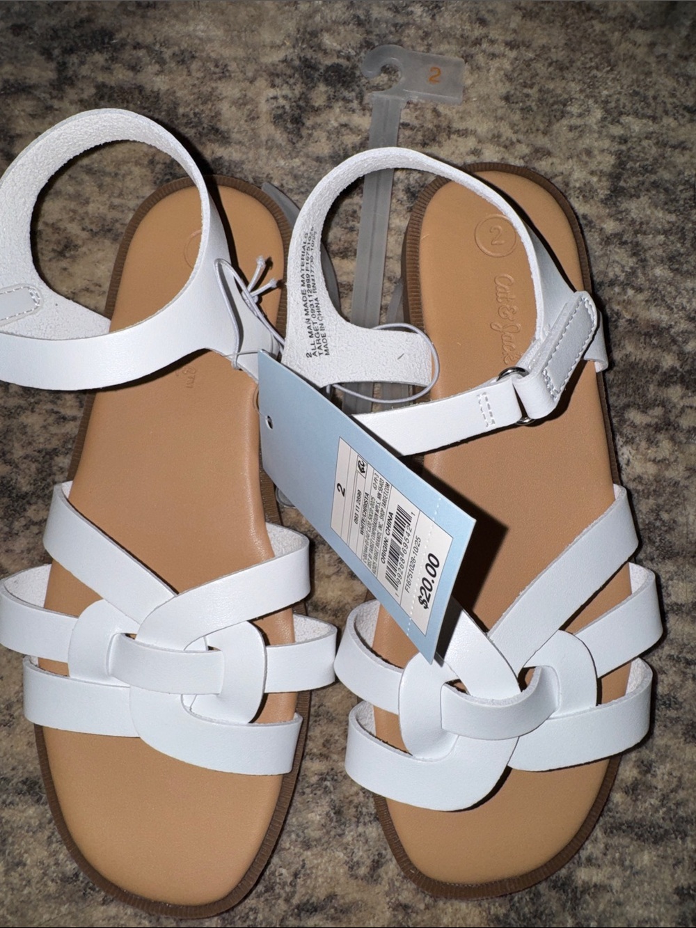 Cat & Jack White Knot Strappy Women's Sandals